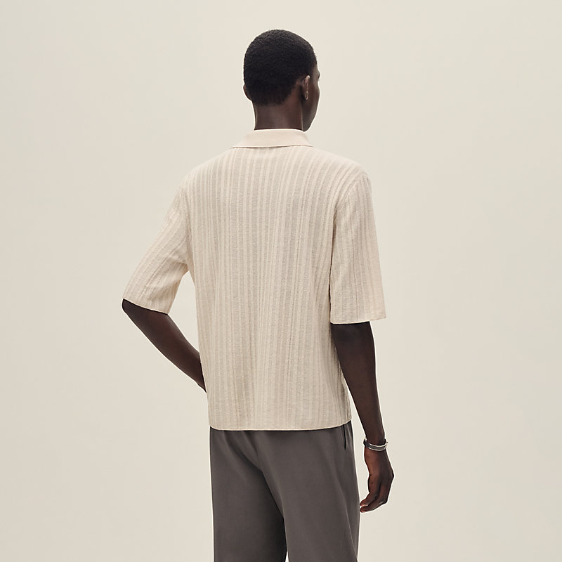 Shot-sleeve polo shirt