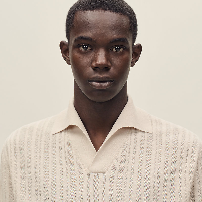 Shot-sleeve polo shirt