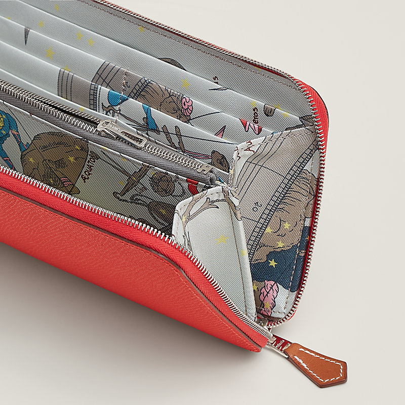 Silk'In Classique long wallet - Blue | Hermès USA
