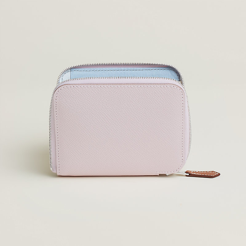 折りたたみ財布 HERMES Silk in compact Mauve pale & Bleu Jean エルメス Hermes 【カラー限定特価】HERMES 二つ折り財布 AZAP