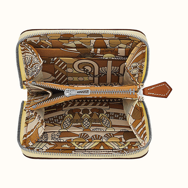 hermes silk compact wallet