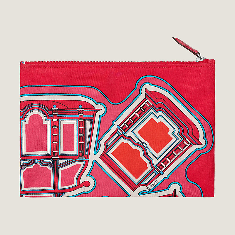HERMES ポーチ Silky Pocket cosmetic case 直営店ラッピング Hermes Silky Pocket Cosmetic Case Printed Silk Multicolor 880421