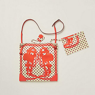 【遊び心のあるデザインで可愛い☆】HERMES Silkycity 33 バッグ Hermès Silky City 33 Silk / Barenia Fauve / Multicolour | SACLÀB