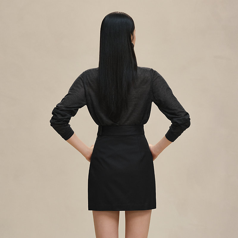 HERMES Kelly skirt with leather detail ★関税込 Kelly skirt with leather detail | Hermès USA