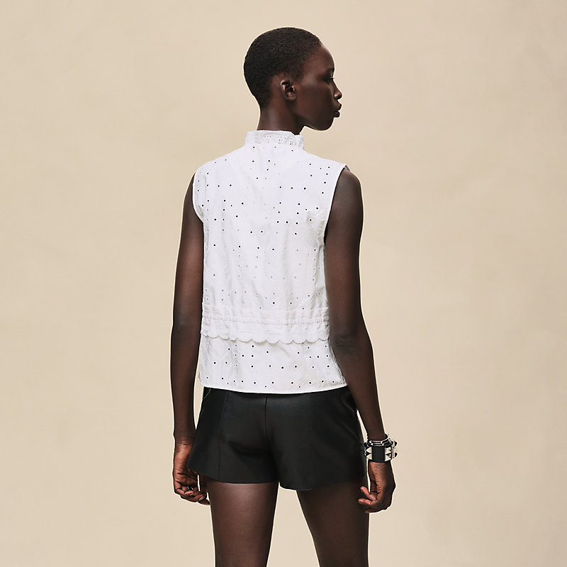 Sleeveless embroidered blouse