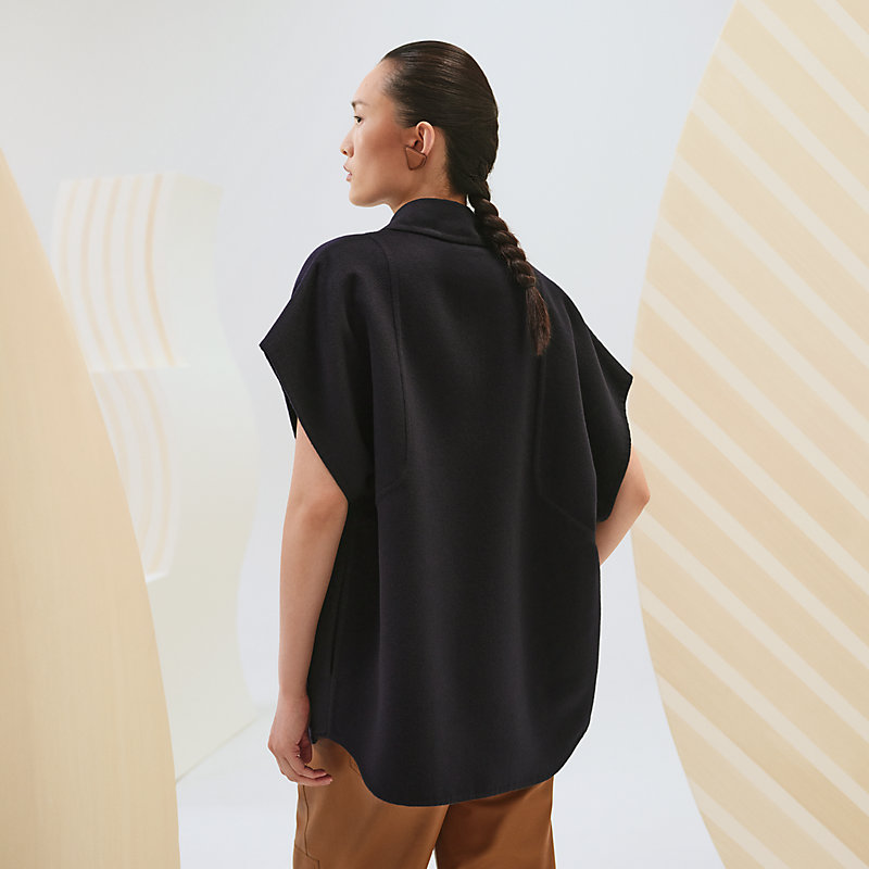 【上品に魅せる♪】HERMES スモックウエストジャケット HERMES】上品に魅せる☆刺繍入りスモックウエストジャケット