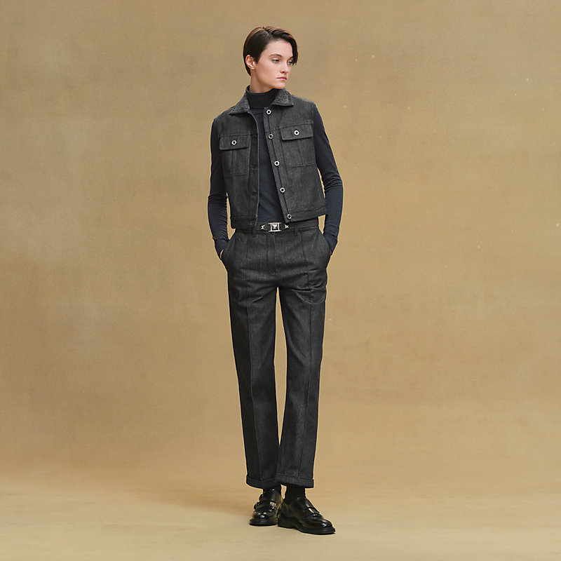 Sleeveless jacket - Grey | Hermès USA