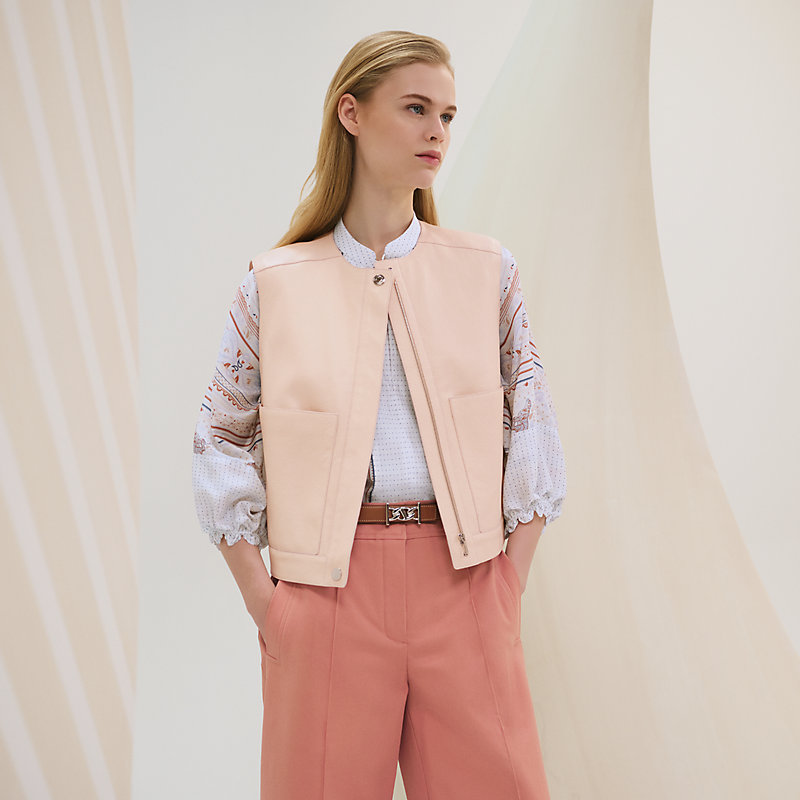Sleeveless vest - Pink | Hermès Canada