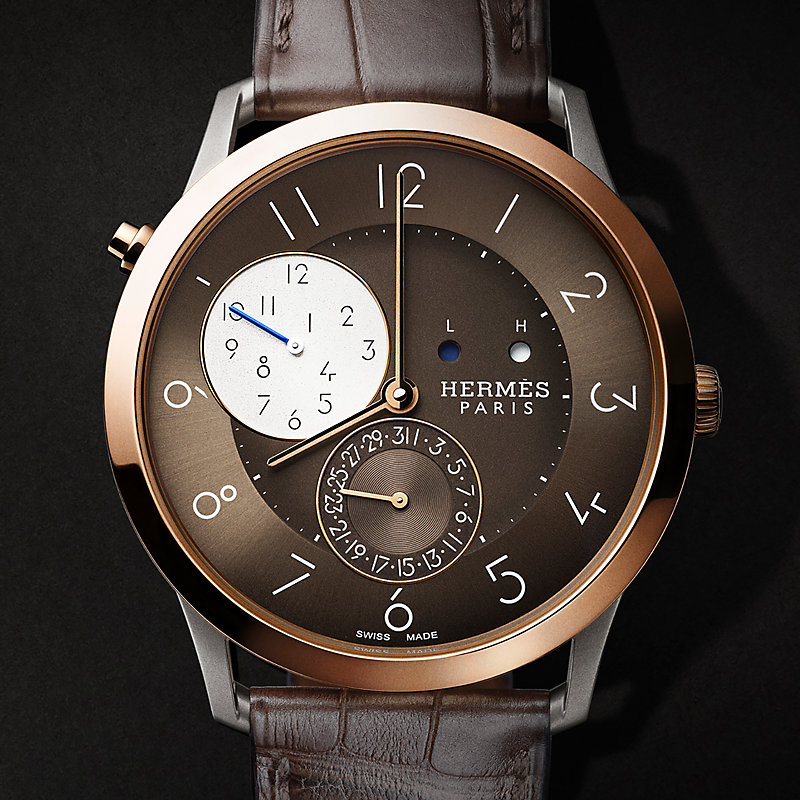 Slim d'Hermès GMT兩地時間腕錶，39.5&nbsp;mm