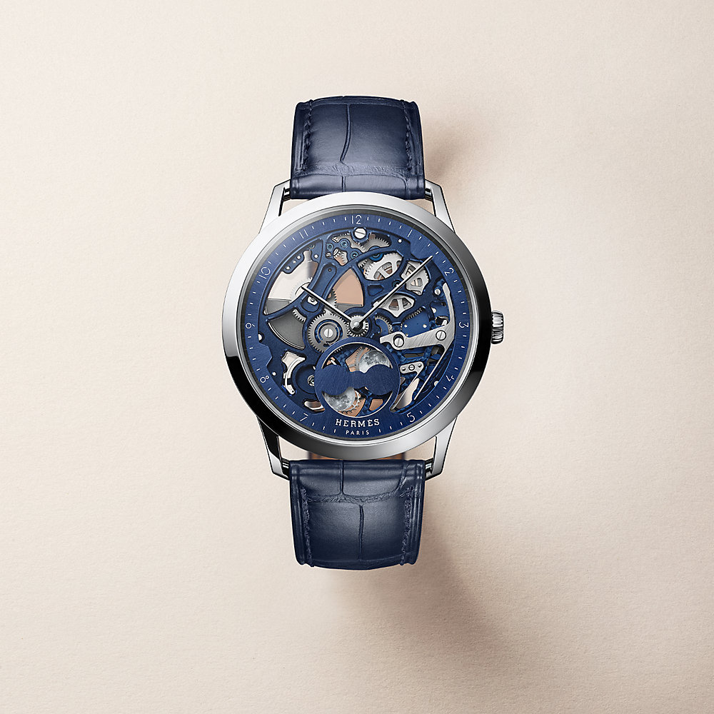 Slim d'Hermès Squelette Lune watch, 39.5 mm | Hermès USA