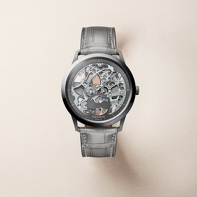Slim d'Hermès Squelette Lune watch, 39.5 mm | Hermès USA