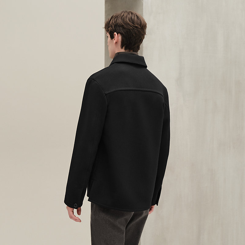 Sobrecamisa com detalhe em couro