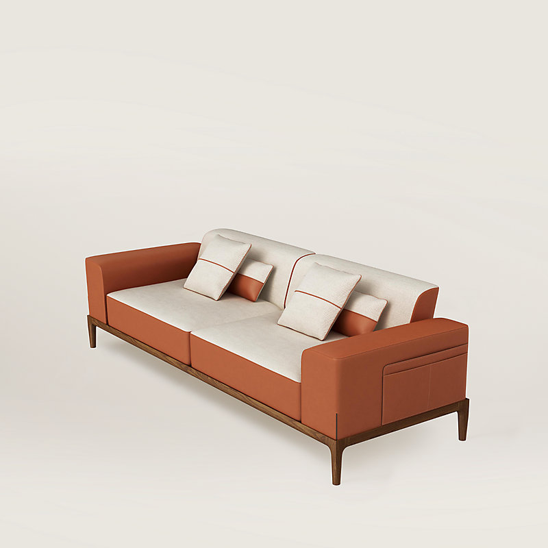 hermes leather sofa