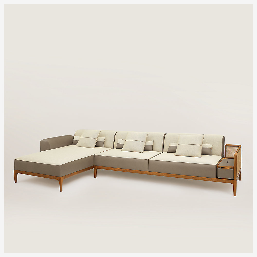 Sofa Sellier 2-seater with chaise lounge | Hermès Canada