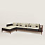 Sofa Sellier 2-seater with lounge chair, View: Worn, worn, view 1 of 3
