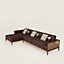 Sofa Sellier 2-seater with lounge chair, View: Worn, worn, view 1 of 2