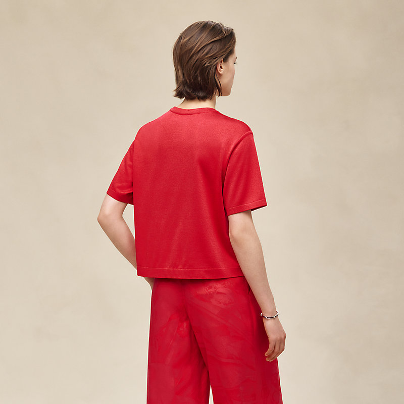 "Soleil de Soie Poudre" short-sleeve sweater