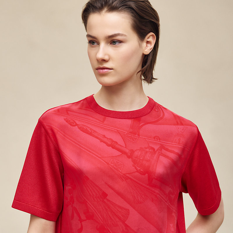 "Soleil de Soie Poudre" short-sleeve sweater