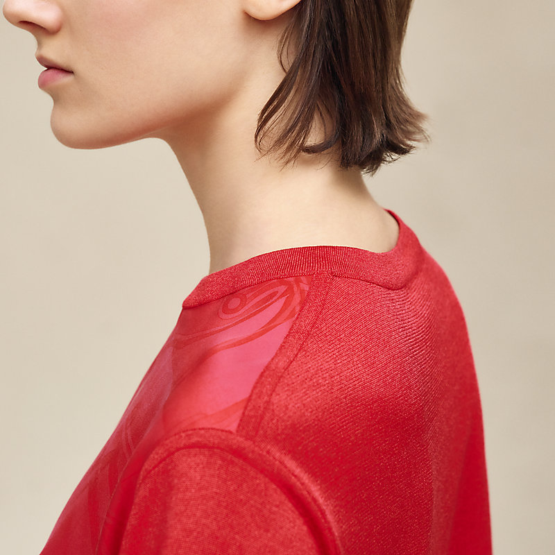 "Soleil de Soie Poudre" short-sleeve sweater