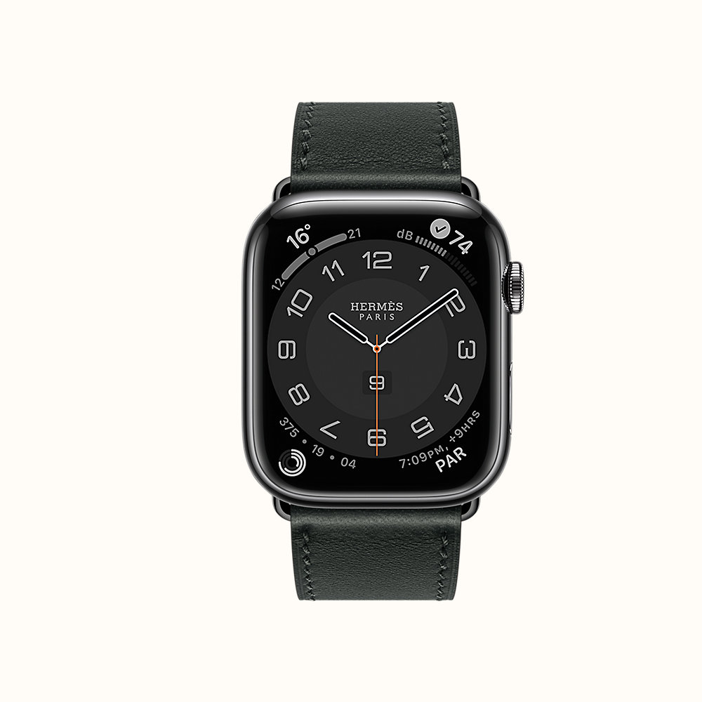Space Black Series 7 case \u0026 Band Apple Watch Hermes Single Tour 45 mm |  Hermès UK