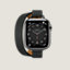 Space Black Series 8 case & Band Apple Watch Hermes Double Tour 41&nbsp;mm&nbsp;Attelage, View: front, front, view 1 of 4