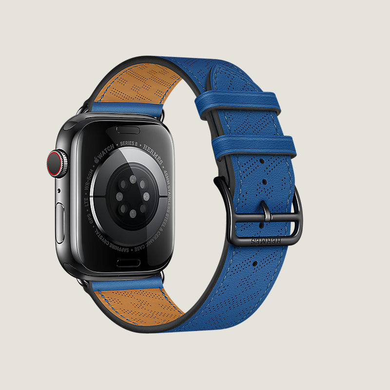 Space Black Series 8 case & Band Apple Watch Hermès Single Tour 45&nbsp;mm H Diagonal