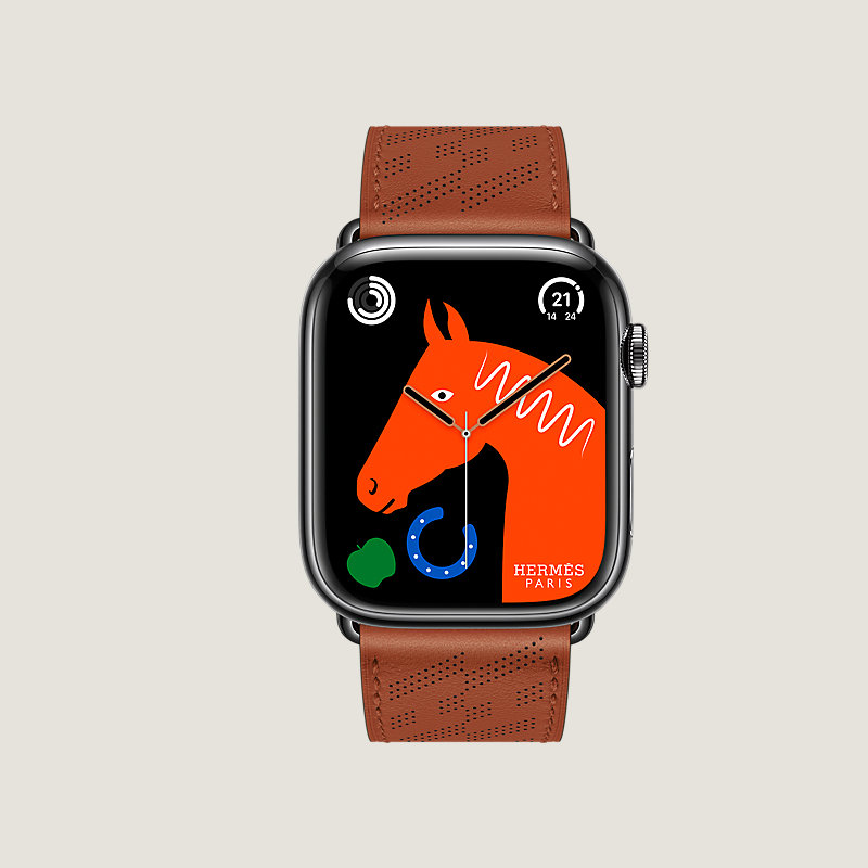 Space Black Series 8 case & Band Apple Watch Hermès Single Tour 45&nbsp;mm H Diagonal