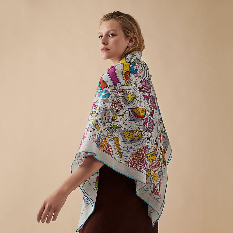 Splash Park shawl 140 | Hermès Hong 
