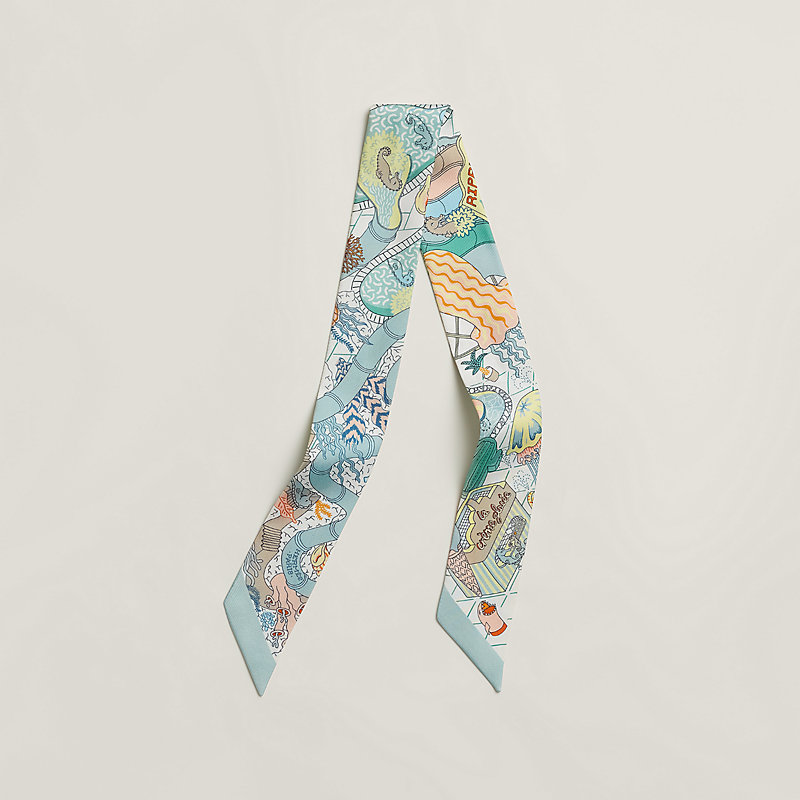 HERMES エルメス Splash Park スプラッシュパーク 063806S 09 ツイリー スカーフ 2024SS グレー グリーン 未使用HERMES エルメス カレ90 Double face Splash Park