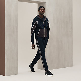 １枚でお洒落感 バイカラーHermesSport capsule hoodedニット Sport capsule hooded sweater | Hermès USA