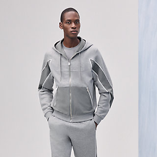 １枚でお洒落感 バイカラーHermesSport capsule hoodedニット Sport capsule hooded sweater | Hermès USA