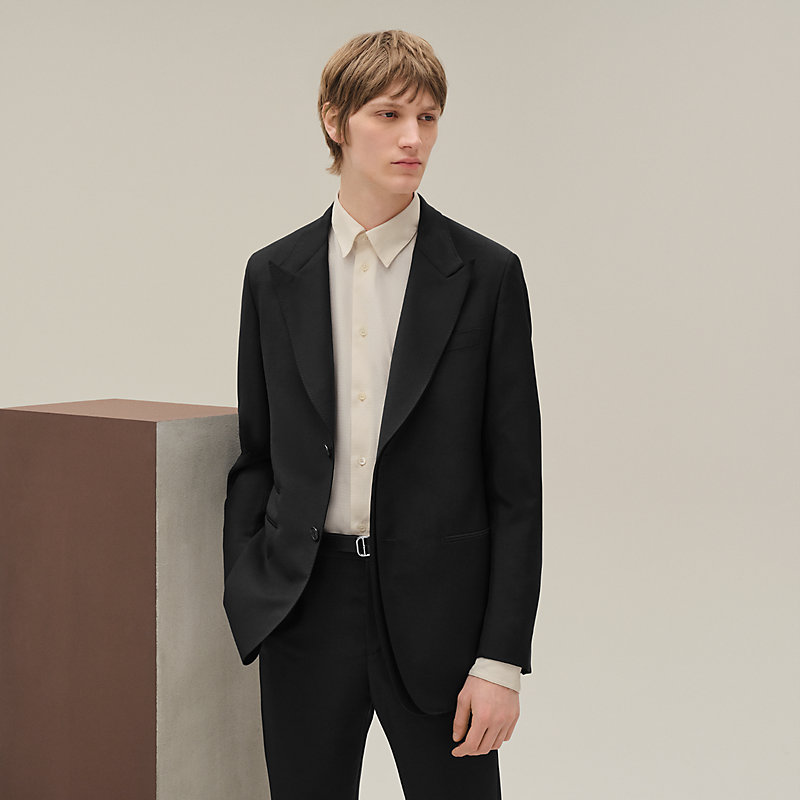 Stadium jacket with satin detail - Grey - 46 | Hermès Macau SAR