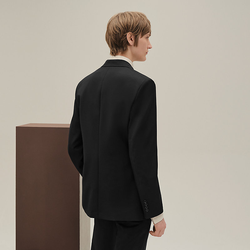 Stadium jacket with satin detail - Grey - 46 | Hermès Macau SAR
