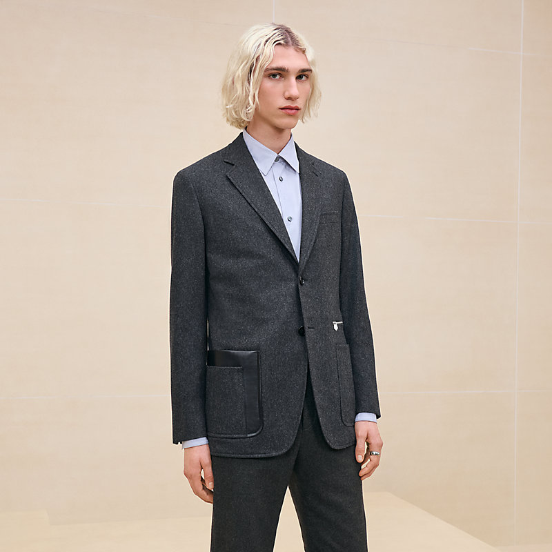 Stadium Relax jacket with leather pocket | Hermès USA