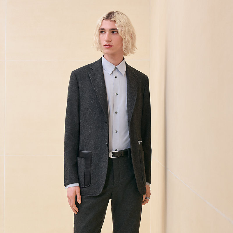 Stadium Relax jacket with leather pocket | Hermès USA