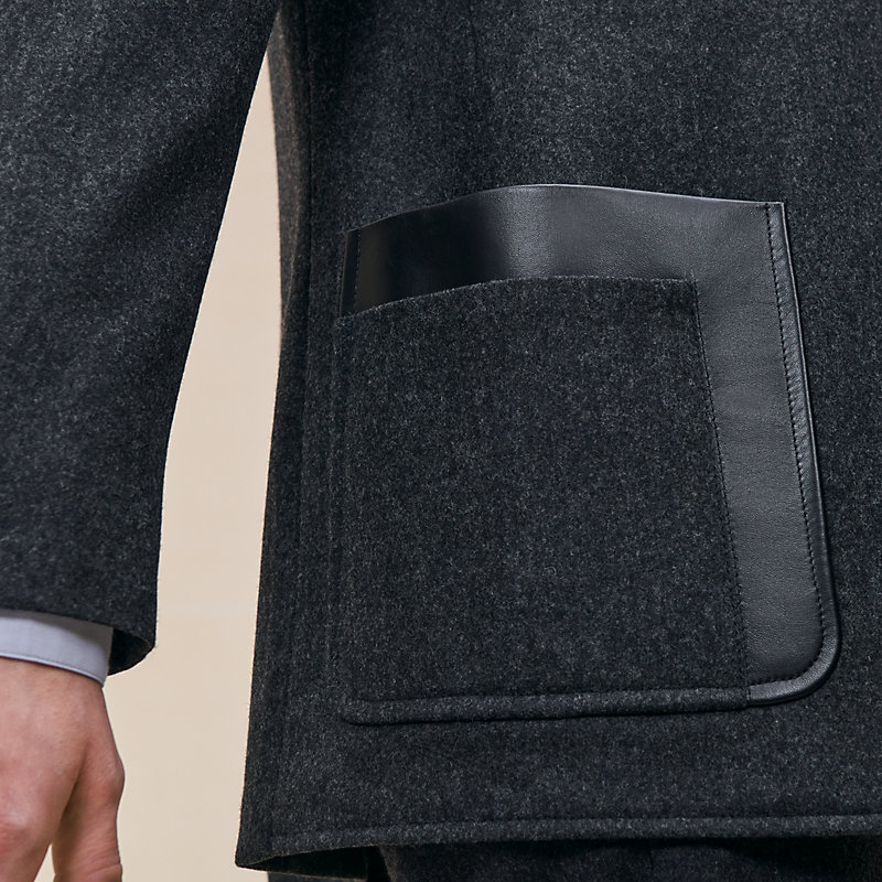 Stadium Relax jacket with leather pocket | Hermès USA