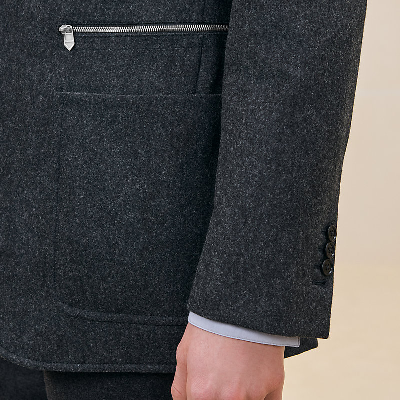 Stadium Relax jacket with leather pocket | Hermès USA