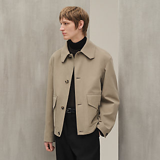 ジャケット・アウター HERMES Khaki Gray wool Stand collar Coat ジャケット・アウター HERMES Khaki Gray wool Stand collar Coat