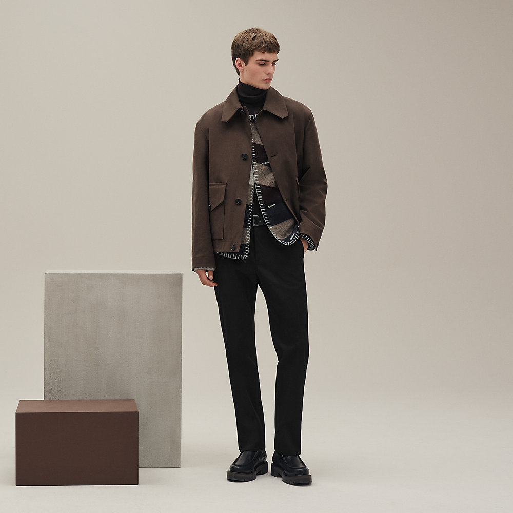 Straight cut jacket - Grey - 60 | Hermès USA