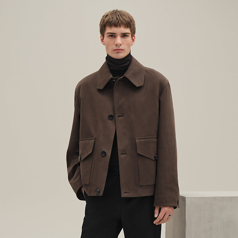 Straight cut jacket - Grey - 60 | Hermès USA