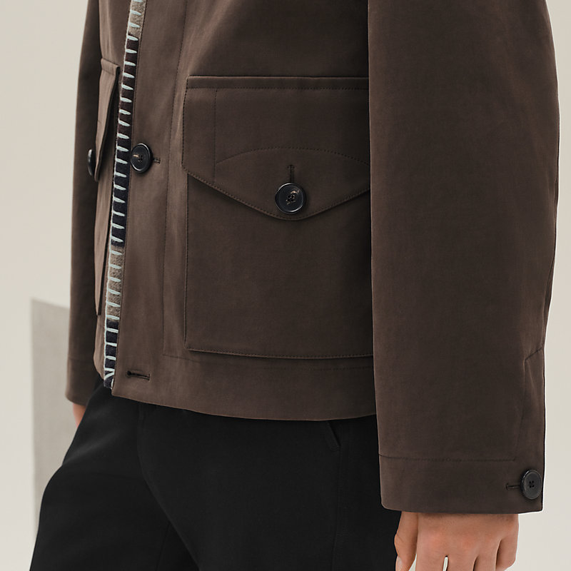 Straight cut jacket - Grey - 60 | Hermès USA