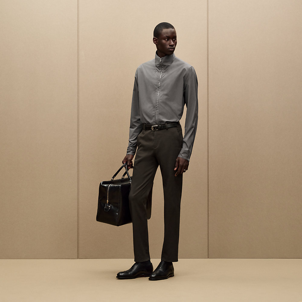 Straight cut shirt with contrasted detail | Hermès Thailand