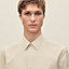 Straight cut shirt with leather detail, View: Worn, worn, view 4 of 5