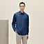 Straight cut shirt with leather detail, View: Worn, worn, view 2 of 5