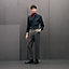 Straight cut shirt with leather detail, View: Worn, worn, view 1 of 6
