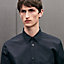 Straight cut shirt with leather detail, View: Worn, worn, view 4 of 6