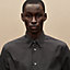 Straight cut shirt with leather detail, View: Worn, worn, view 4 of 6