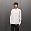 Straight cut shirt with leather detail, View: Worn, worn, view 2 of 6