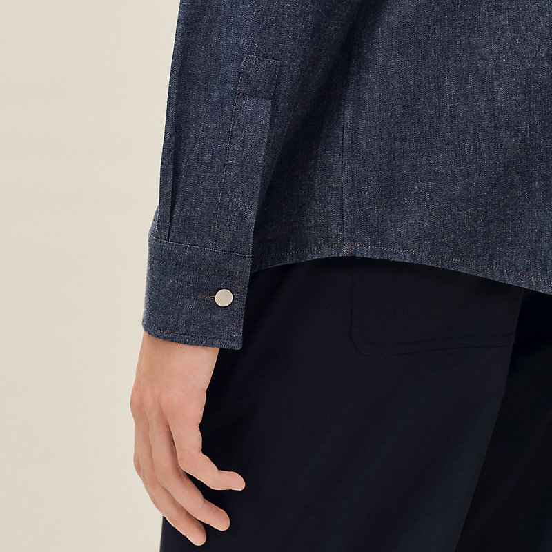 Straight cut shirt with Louis collar | Hermès USA