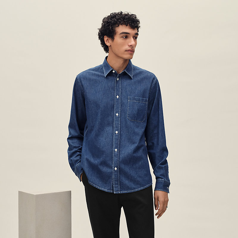 Straight cut shirt with Louis collar | Hermès USA
